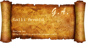 Galli Arnold névjegykártya
